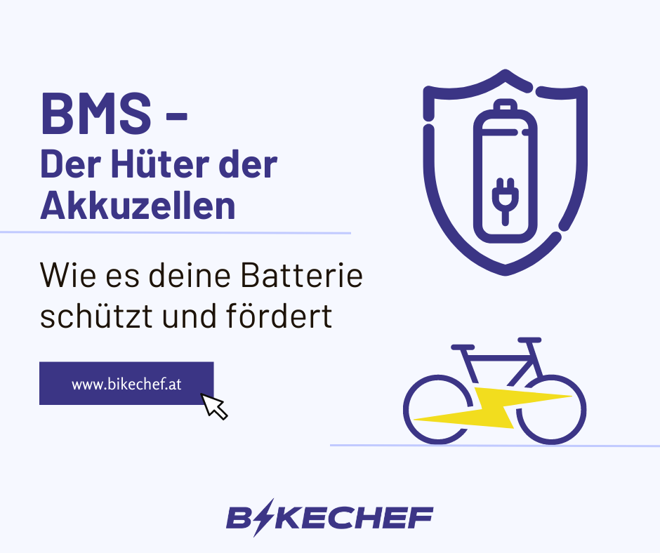 Ein Schild mit einer Batterie als Wächter der Batterie also BMS inkl. Text