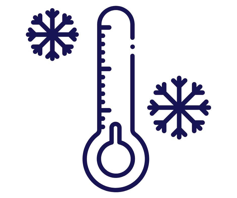 Bildnerische Darstellung von niedrigen Temperaturen in Verbindung mit Akkus
