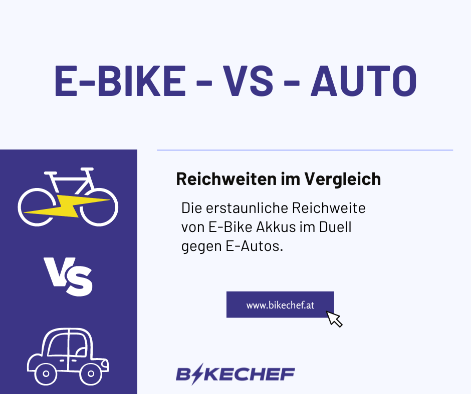E-Bike vs E-Auto ein Vergleich der Reichweite inkl. grafischer Darstellung dieser